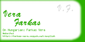 vera farkas business card